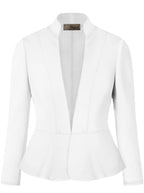 Women Super Comfy Ponte Office Blazer JK1135 1073T White S