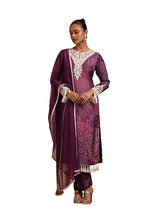 Soch Women Russian Silk Bandhani Print Suit Set with Thread Work