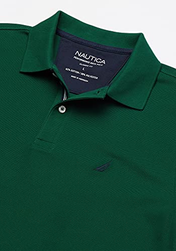 Nautica mens Classic Short Sleeve Solid Polo Shirt, Tidal Green, Large US