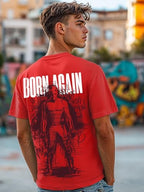 Bewakoof Official Marvel Merchandise Daredevil Mens Graphic Print Regular Fit Half Sleeve Round Neck Cotton T-Shirt_666432_Red_