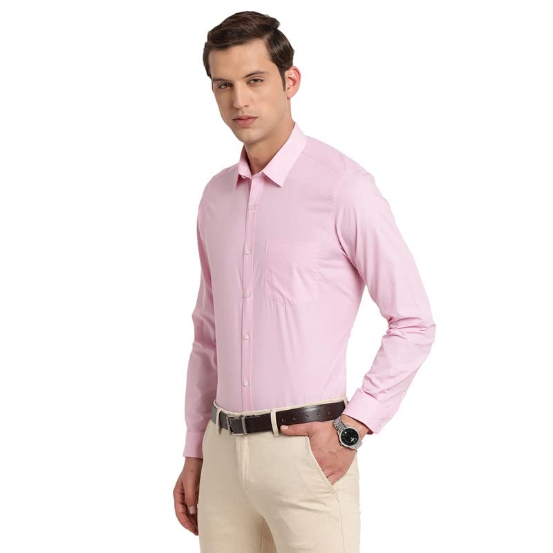 Turtle Men Cotton Slim Fit Formal Shirts Pink