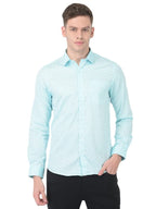 Turtle Men Cotton Blue Regular Fit Printed Shirts