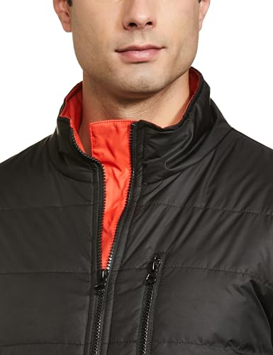 FYLTR Mens Lightweight Winter Puffer Jacket with Contrast Piping Detail - Stand Collar | Full Zipper | Side Pockets | Ribbed He