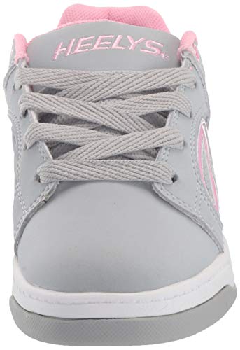 Heelys Girl's Voyager Tennis Shoe, Grey/Light Pink, 2 M US Big Kid