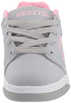 Heelys Girl's Voyager Tennis Shoe, Grey/Light Pink, 2 M US Big Kid