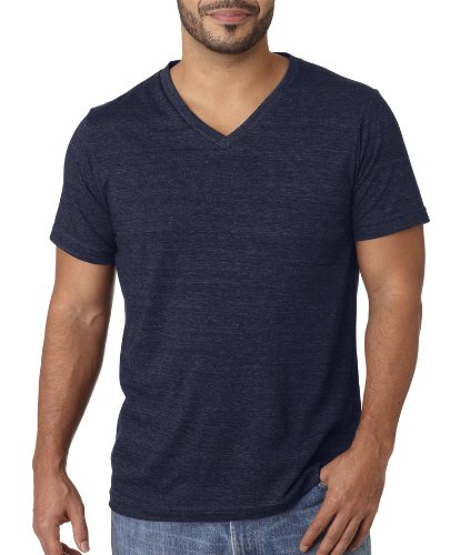 Unisex Triblend V-Neck T-Shirt - BLUE TRIBLEND - S(D0102H7W726)