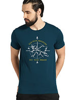 Adro Die With Memories Not With Dreams Mens Cotton Printed T-Shirt (R21-M-Die-Sb_Teal_2Xl)