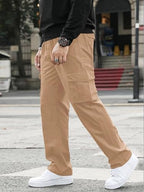 Greciilooks MenS Regular Fit Low Rise Cargos Trousers | Cargo Track Pant | Loose Fit | Regular Trouser | Treck PentS With Mult
