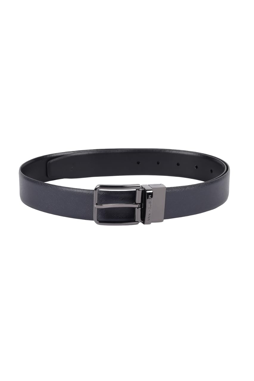 Van Heusen Leather_Mens__Belt_(Vhblgrgff200013_Navy With Black_L)