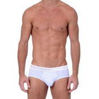 2(X)IST mens Essential Cotton Contour Pouch Brief 3-Pack,White/Black/Grey Heather,Medium