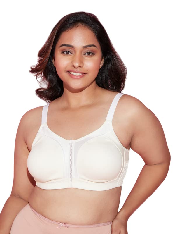 Nykd (Nyb101) Cotton Non Padded & Non Wired Everyday Bra For Women | M-Frame Structure For Bounce Control With Full Coverage & S
