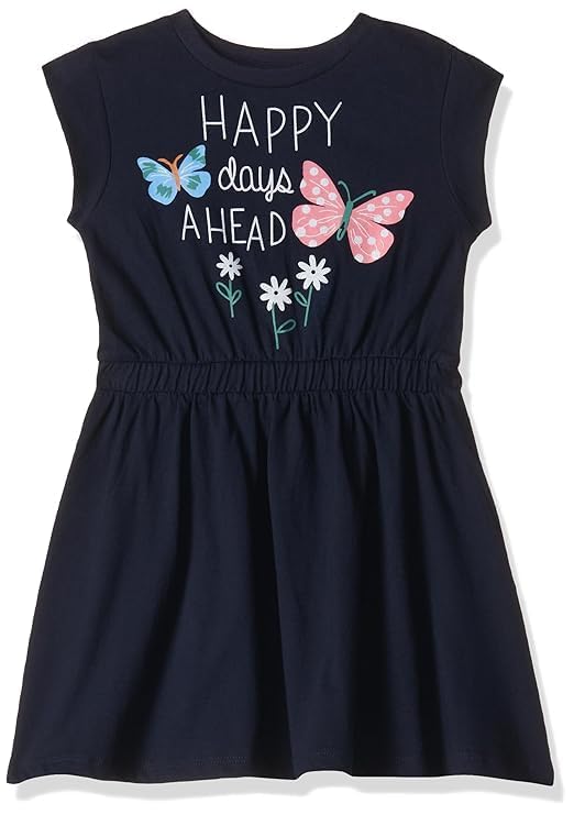 T2F Girls Cotton Printed Casual Knee-Length Dress(Pack of 3)