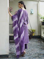 Sanisa Women'S Cotton Sequence Work & Woven Straight Kurta With Pant And Dupatta Set