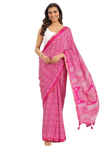 Libas Womens Printed Georgette Saree With Blouse Piece