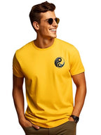 ADRO Men's Solid Regular Fit T-Shirt (RN24-STICK-YONG-MU_Mustard