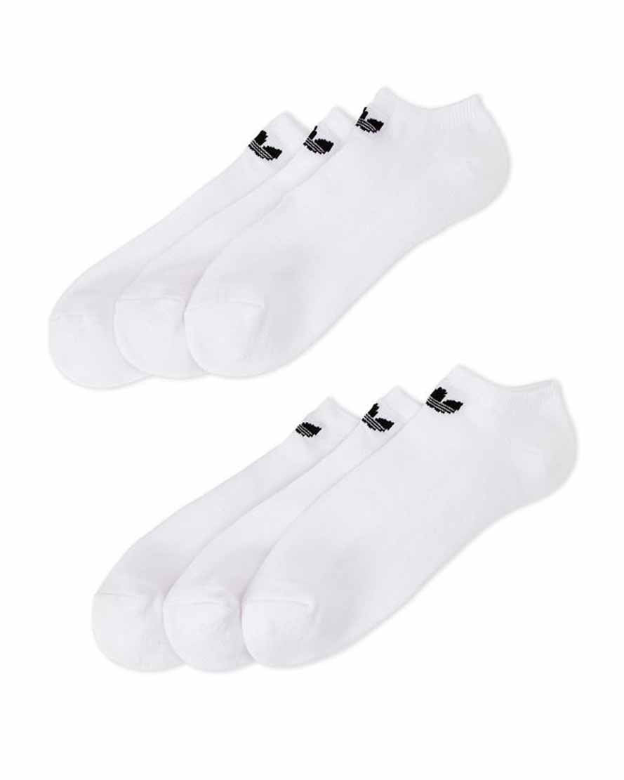 Mens Adidas Originals No Show Socks 6 Pair (White) 46362