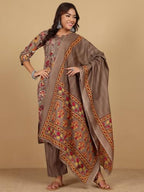Varanga Women Ethnic Floral Printed Kurta WihTrouser & Dupatta