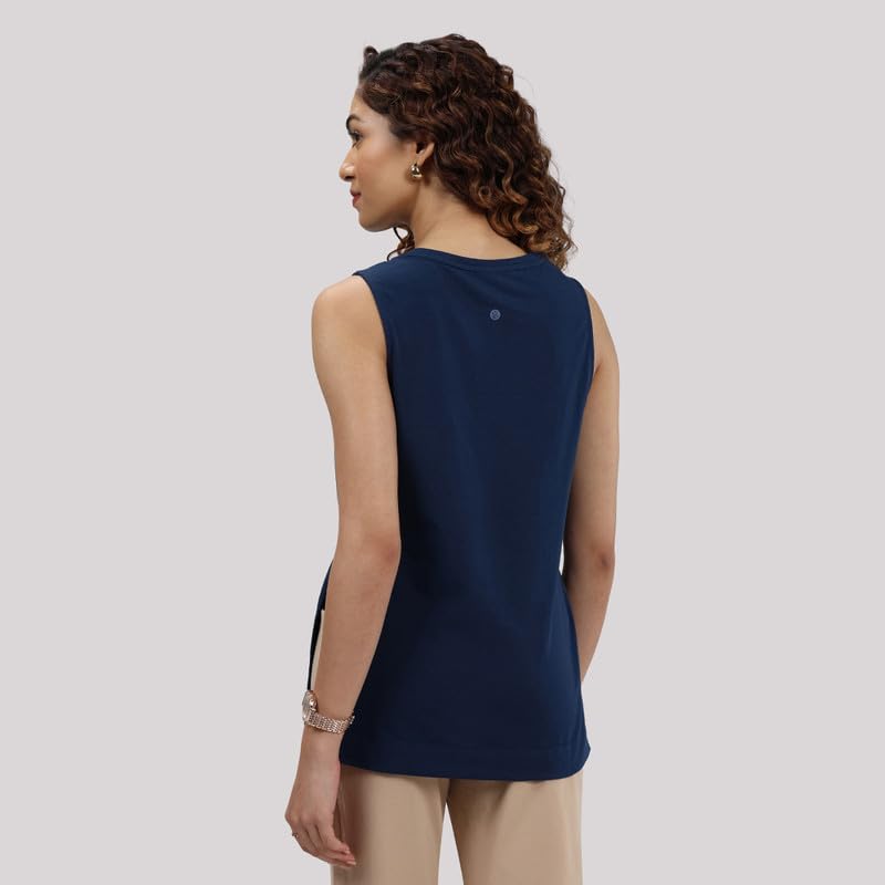 Last Tee Sleeveless Long Slit Top | Stays New for 750+ Days | Breathable | Long Slits | high Neck | Sleeveless Design
