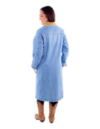 LONG DENIM JACKET W/SHERPA LINING