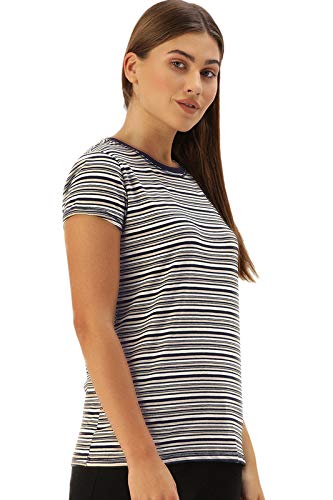 Enamor Essentials Womens Relaxed Fit Short Sleeves Crew Neck Slim Fit Breathable Stretch Regular Length Cotton Tee