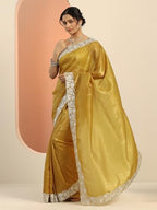 Libas Womens Embroidered Silk Blend Saree With Blouse Piece