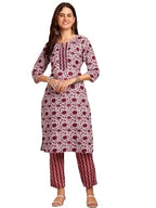 Lookmark Kurta Set: Vibrant For Every Occasion! Add A Pop Of Color To Your Wardrobe With Our Printed Kurti Pant Sets! Maroon