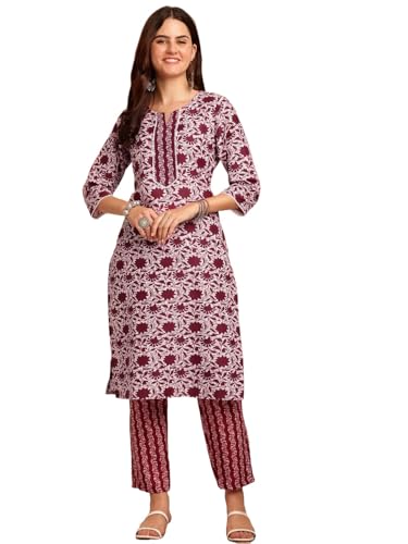 Lookmark Kurta Set: Vibrant For Every Occasion! Add A Pop Of Color To Your Wardrobe With Our Printed Kurti Pant Sets! Maroon