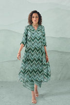 Toochki Dress For Women | Two Piece Dress For Women Long | Dress | Maxi Dress For Women | Dresses | Zig Zag Printed Dress | Cott