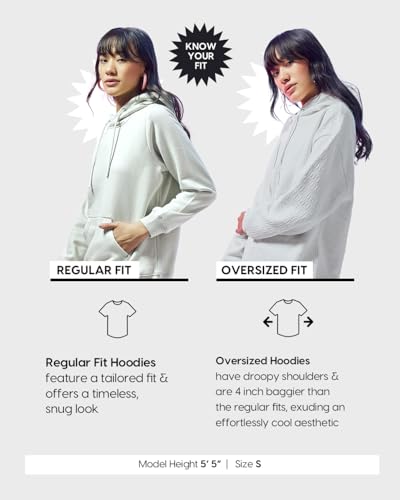 Bewakoof Heavy Duty 1.0 Womens Solid Oversized Fit Full Sleeve Fleece Hoodies