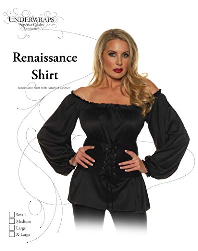 Black Renaissance Woman's Costume Shirt | X-Large