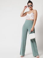 KOTTY Pack of 2 Women Regular Fit Multicolor Viscose Rayon Trousers