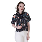 Greciilooks Womens Rayon Regular Fit Jeans Tops (Black, X-Large)