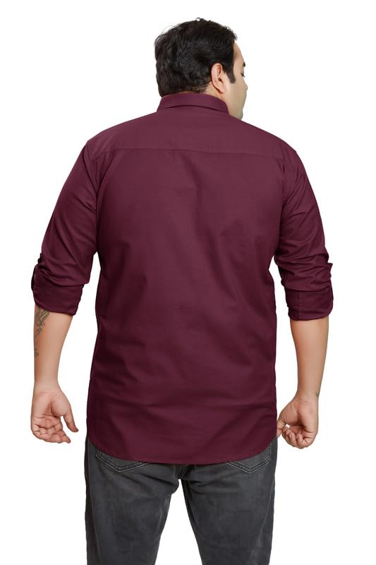 BE ACTIVE Mens Casual 100% Cotton Solid Plus Size Shirt || Plus Size Shirts for Men || Casual Plus Size Shirt || Casual Wear Sh