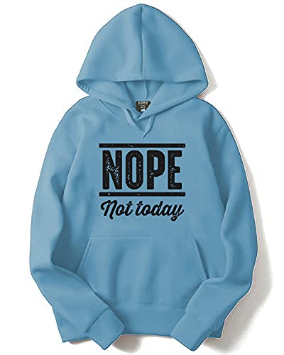 ADRO Men's Cotton Neck Hooded Sweatshirt (H21-M-NOP-SK_SkyBlue_XL)