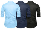 Finivo Fashion Combo Of MenS Solid Cotton Blend Straight Kurta Shirt Pack Of 3