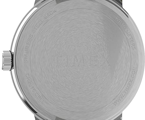 Timex Men's Easy Reader Bold 43mm Watch - Silver-Tone Case Black Dial with Black Leather Strap