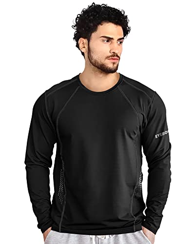 EYEBOGLER Mens Dry Fit Round Neck Full Sleeve Casual Tshirt Pack of 2