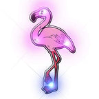 Flamingo Flashing Body Light Lapel Pins by Blinkee