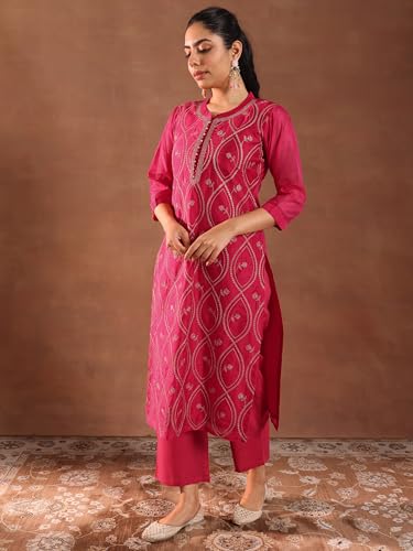 Libas WomenS Chanderi Silk Kurta Set (49470
