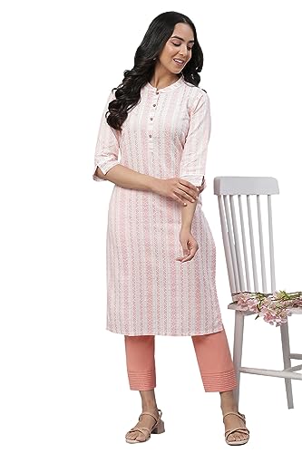 Aurelia Women Cotton Kurta 23AUA14474-704541-Peach-XXL Coral