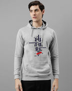 ADRO Men's Cotton Blend Neck Hooded Sweatshirt (H24-FTR-GR)