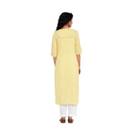 Fabindia Women Cambric Chikankari Slim Fit Long Kurta Cotton_White