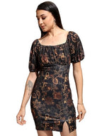 Ketch WomenS Polyester Mini Dress (Khj6000546_Black Multi