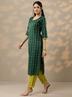 Libas Womens Woven Design Silk Blend Straight Kurta With Salwar And Dupatta