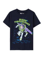 The Souled Store Disney: Just Buzzin Short Sleeves Round Neck Navy Blue Graphic Printed Boys Cotton T-Shirts (2-8 Yrs)