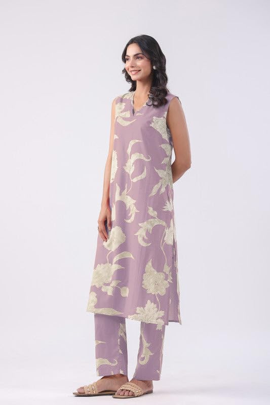ANNI DESIGNER Women s Kurta with Trousers, purple, S