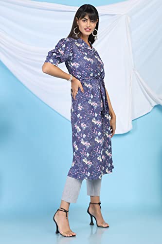 Greciilooks Women Rayon A-Line Regular Fit Kurta Pant Set