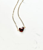 Garnet Heart Necklace