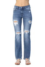 Judy Blue Full Size Mid Rise Destroy Straight Jeans Plus Size