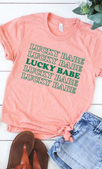 Retro Lucky Babe Graphic Tee T-Shirt